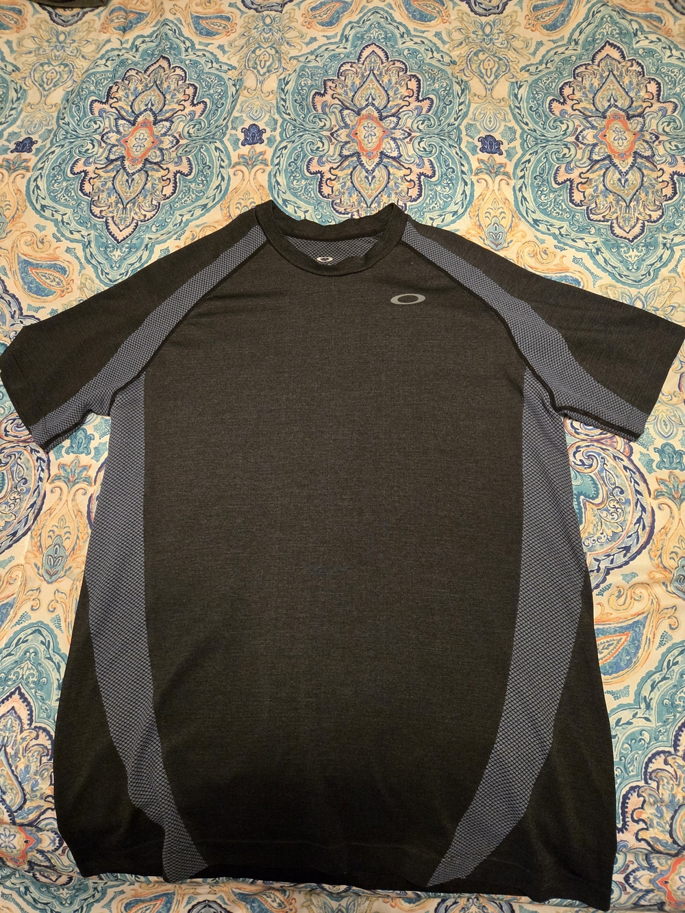 Oakley Black Athletic Tee with Gray Panels